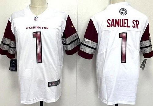 Washington Commanders #1 Deebo Samuel Sr Limited White Vapor Jersey