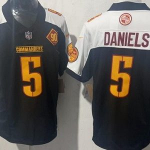 Washington Commanders #5 Jayden Daniels Limited Black Thanksgiving FUSE Vapor Jersey