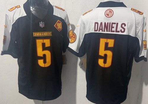 Washington Commanders #5 Jayden Daniels Limited Black Thanksgiving FUSE Vapor Jersey