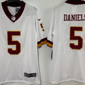 Washington Commanders #5 Jayden Daniels Limited White Alternate Vapor Jersey