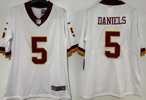 Washington Commanders #5 Jayden Daniels Limited White Alternate Vapor Jersey