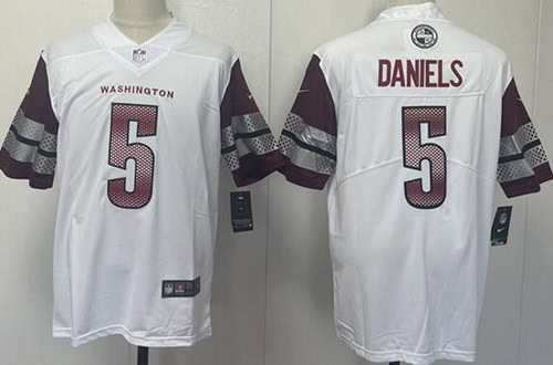 Washington Commanders #5 Jayden Daniels Limited White Vapor Jersey