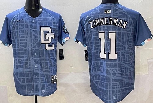 Washington Nationals #11 Ryan Zimmerman Blue 2025 City Connect Limited Jersey