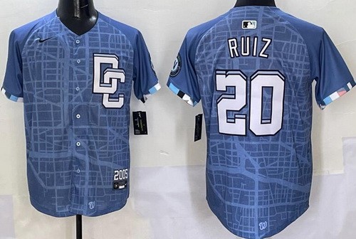 Washington Nationals #20 Keibert Ruiz Blue 2025 City Connect Limited Jersey