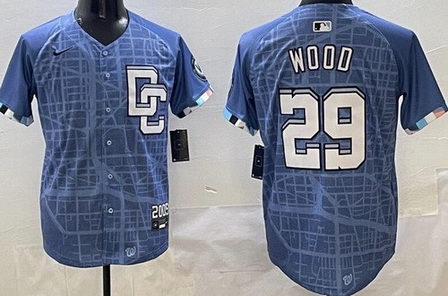 Washington Nationals #29 James Wood Blue 2025 City Connect Limited Jersey