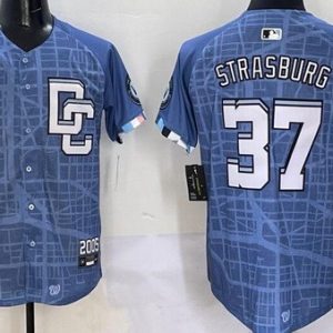 Washington Nationals #37 Stephen Strasburg Blue 2025 City Connect Limited Jersey