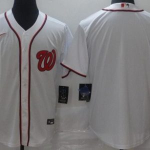 Washington Nationals Blank White Cool Base Jersey
