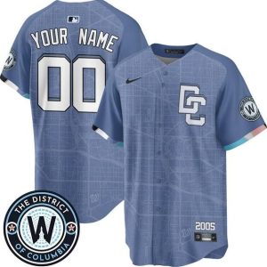 Washington Nationals Customized Blue 2025 City Connect Limited Jersey