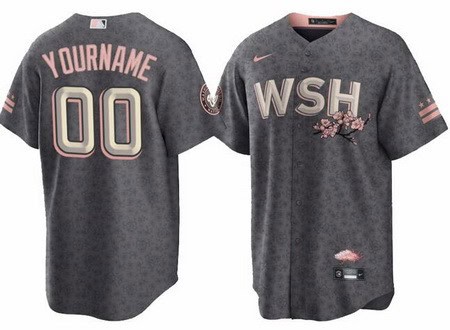 Washington Nationals Customized Gray 2022 City Connect Cool Base Jersey