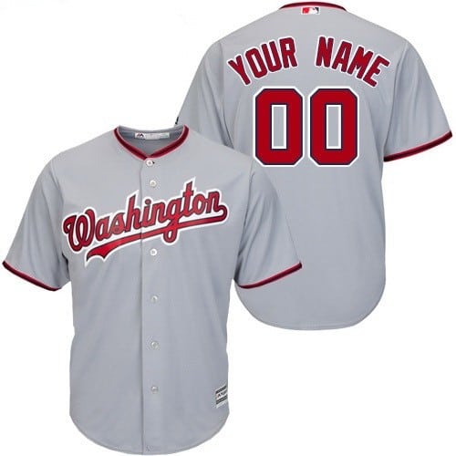 Washington Nationals Customized Gray Cool Base Jersey