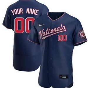 Washington Nationals Customized Navy Alternate Authentic Jersey