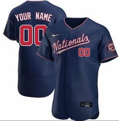 Washington Nationals Customized Navy Alternate Authentic Jersey