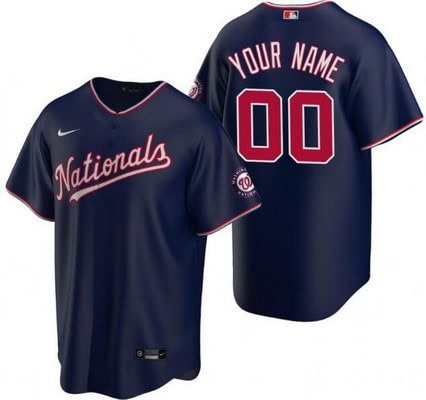 Washington Nationals Customized Navy Alternate Cool Base Jersey