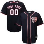 Washington Nationals Customized Navy Blue Cool Base Jersey