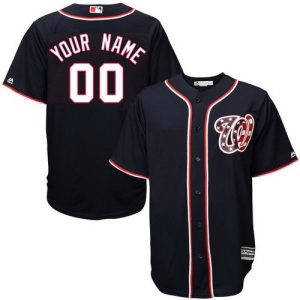 Washington Nationals Customized Navy Blue Cool Base Jersey