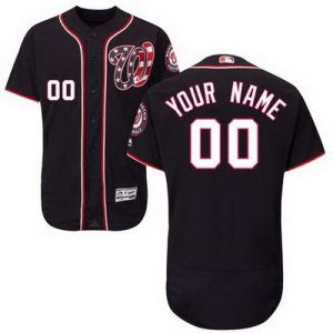 Washington Nationals Customized Navy Blue FlexBase Jersey