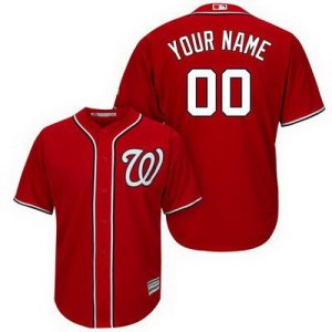 Washington Nationals Customized Red Cool Base Jersey
