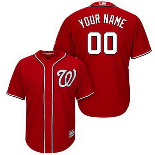 Washington Nationals Customized Red Cool Base Jersey