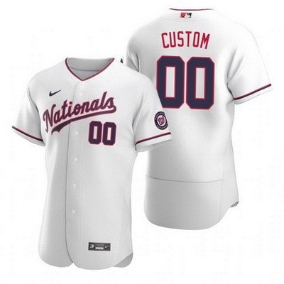 Washington Nationals Customized White Alternate 2020 FlexBase Jersey