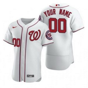 Washington Nationals Customized White Home 2020 FlexBase Jersey