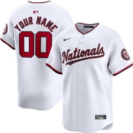 Washington Nationals Customized White Limited Jersey