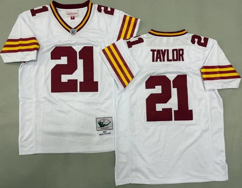 Washington Redskins #21 Sean Taylor White 2007 Throwback Jersey
