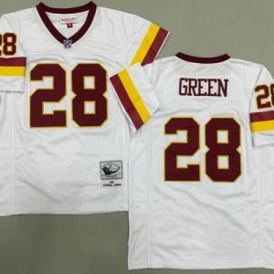 Washington Redskins #28 Darrell Green White 1991 Throwback Jersey