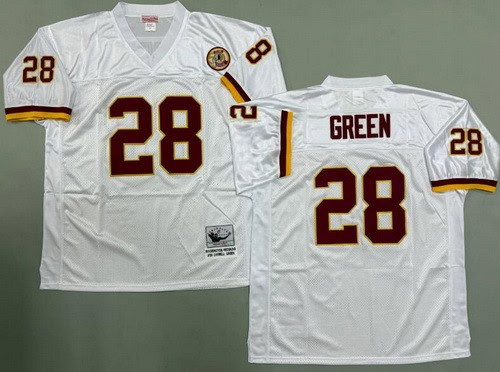 Washington Redskins #28 Darrell Green White Throwback Jersey
