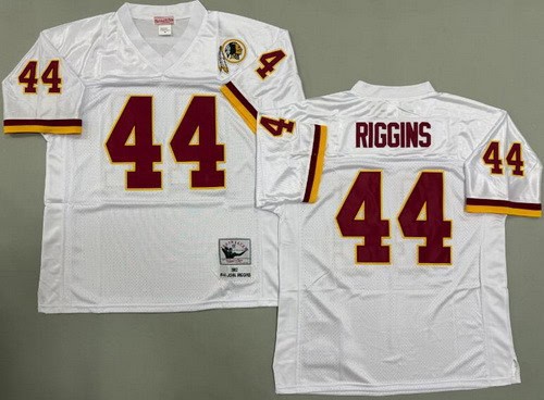 Washington Redskins #44 John Riggins White 1982 Throwback Jersey