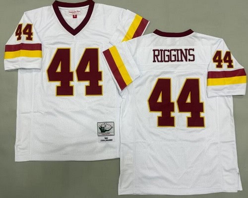 Washington Redskins #44 John Riggins White Alternate 1982 Throwback Jersey