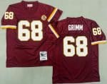 Washington Redskins #68 Russ Grimm Red 1986 Throwback Jersey