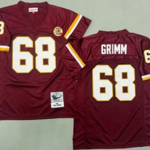 Washington Redskins #68 Russ Grimm Red 1986 Throwback Jersey