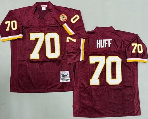 Washington Redskins #70 Sam Huff Red Throwback Jersey