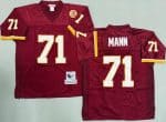 Washington Redskins #71 Charles Mann Red Throwback Jersey