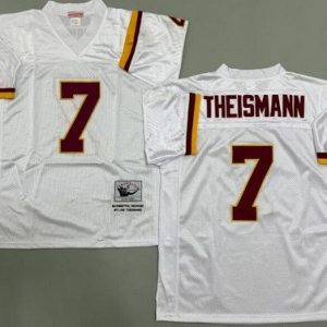 Washington Redskins #7 Joe Theismann White Throwback Jersey