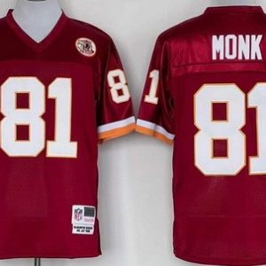 Washington Redskins #81 Art Monk Red Throwback Jersey