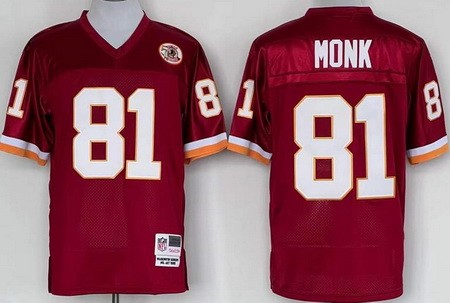 Washington Redskins #81 Art Monk Red Throwback Jersey