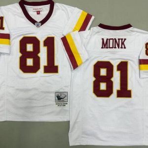 Washington Redskins #81 Art Monk White Alternate Throwback Jersey