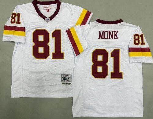 Washington Redskins #81 Art Monk White Alternate Throwback Jersey