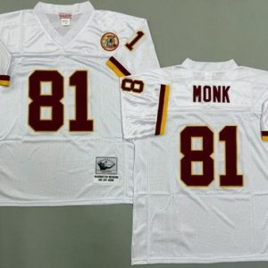 Washington Redskins #81 Art Monk White Throwback Jersey