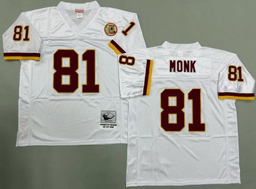 Washington Redskins #81 Art Monk White Throwback Jersey