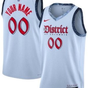 Washington Wizards Custom Light Blue 2024 City Heat Press Jersey