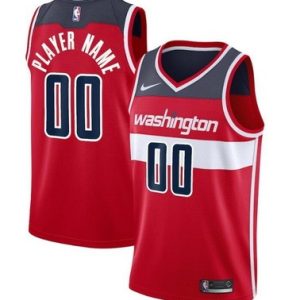 Washington Wizards Custom Red Icon Hot Press Jersey