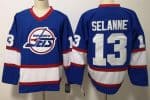Winnipeg Jets #13 Teemu Selanne Blue Throwback Jersey