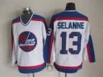 Winnipeg Jets #13 Teemu Selanne White Retro Jersey