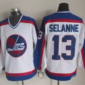 Winnipeg Jets #13 Teemu Selanne White Retro Jersey