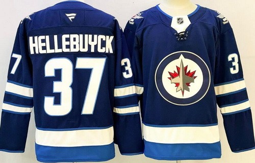 Winnipeg Jets #37 Connor Hellebuyck Blue Authentic Jersey