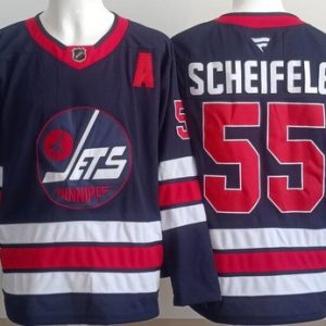 Winnipeg Jets #55 Mark Scheifele Navy Alternate Authentic Jersey