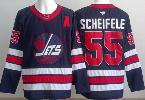 Winnipeg Jets #55 Mark Scheifele Navy Alternate Authentic Jersey