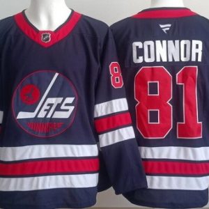 Winnipeg Jets #81 Kyle Connor Navy Alternate Authentic Jersey
